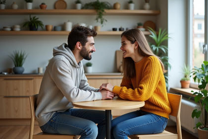 Jeune couple dans un appartement lumineux et cosy