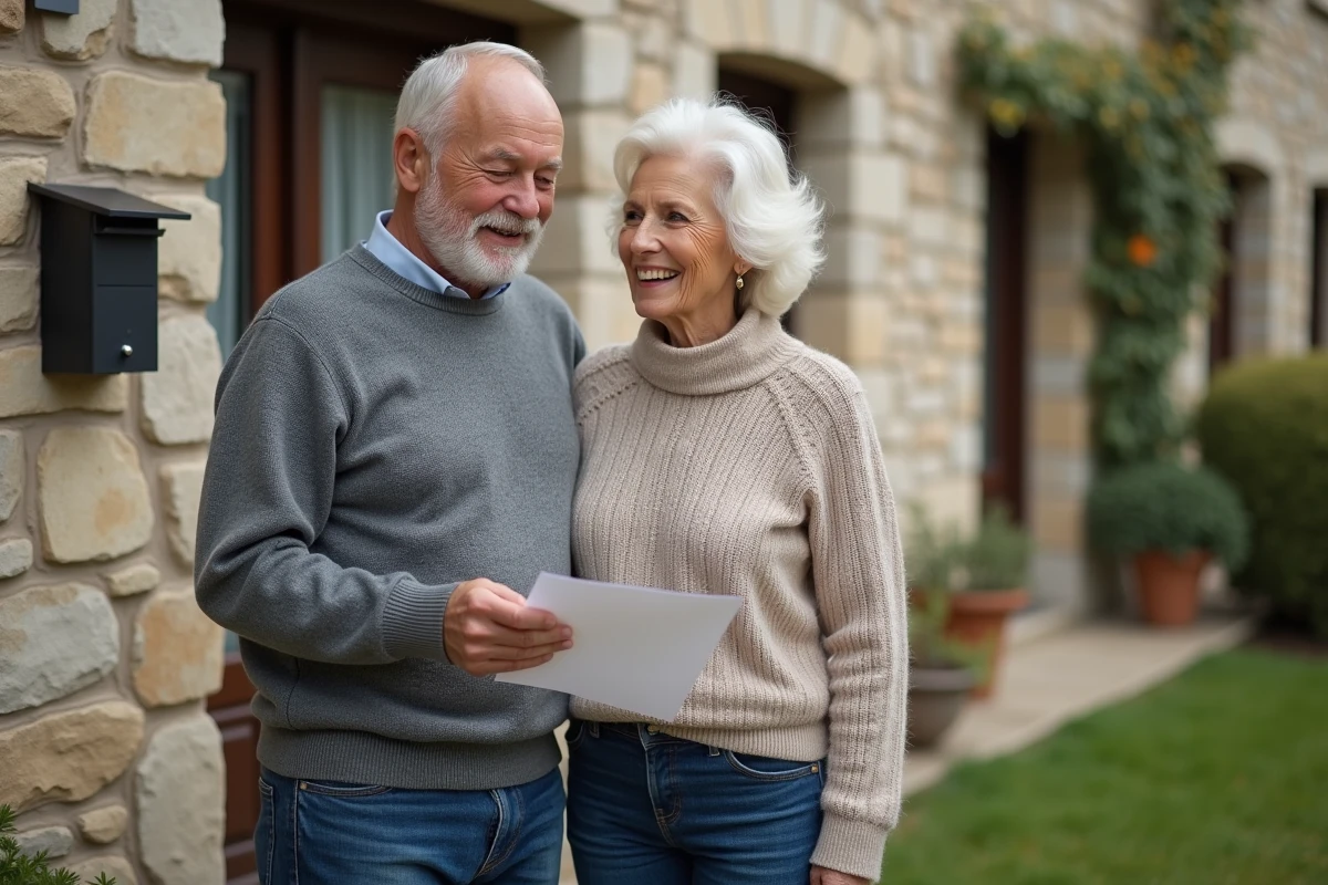 Couple retraité discutant de leur avis d